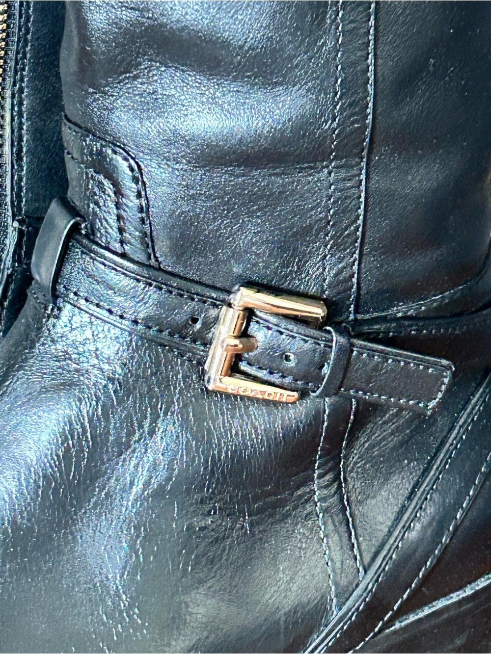 Coach Two-Tone Leather Riding Boots - Picture 4 of 9